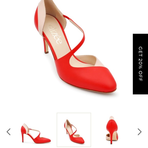 Elizee Italian Leather Shoes. Size 40 EU / 9 US – Brand New in Box.Crimson/beige - Picture 2 of 13